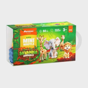 Marioinex Мини вафлен конструктор Marioinex " Животни от саваната" , 50 части