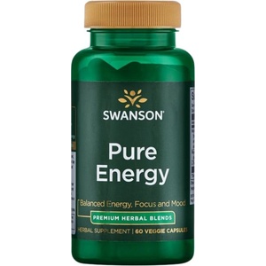 Swanson Pure Energy | Natural Caffeine, Rhodiola and L-Theanine [60 капсули]