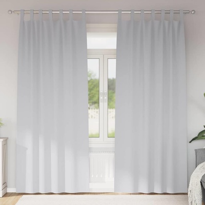 vidaXL Завеси за затъмняване с пръстени 2 pcs Светло Сиво 225 x 140 см (4107570)