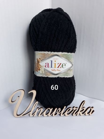 Alize softy plus 60 čierna