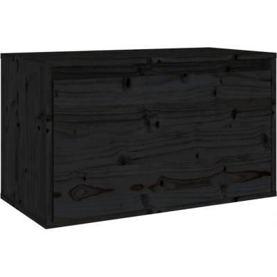 Vidaxl Nástenná skrinka čierna 60x30x35 cm masívne borovicové drevo