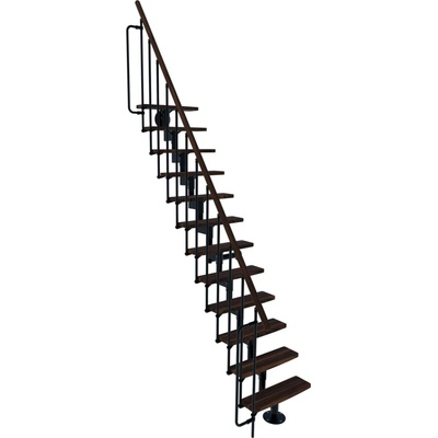 Minka STAIRS Přímé modulové schodiště Joker ořech/černá, 304,2 cm
