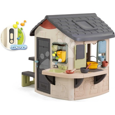 Smoby Domček so zvončekom pri dverách Mud Cooking House Life s pracovným pultom