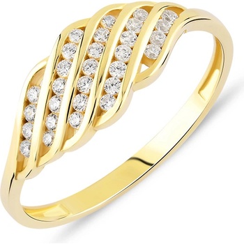 Lillian Vassago Zlatý prsteň posádzaný zirkónmi LLV06 GR098