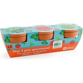 Image 1 of Radis et Capucine Мини зеленчукова градина БИО - трио саксии теракота (041564)