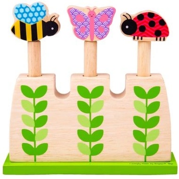 Bigjigs Toys - Дървени изскачащи градински буболечки (BJ057)
