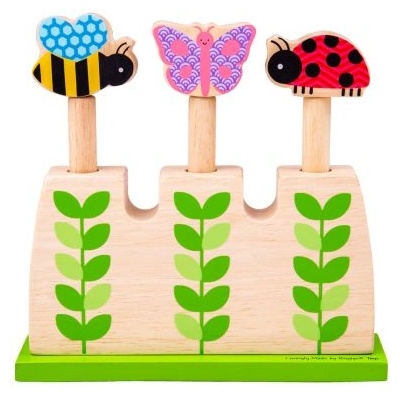 Bigjigs Toys - Дървени изскачащи градински буболечки (BJ057)