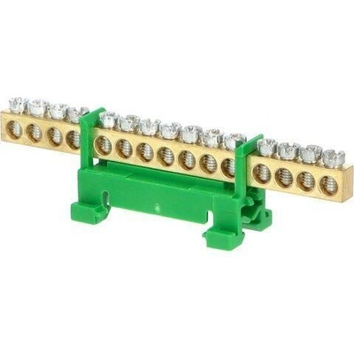 Eleman 1000010 Můstek PE 15 (svorkovnice 15x16mm2), nekrytý IP00, zelený, 63A, na DIN – Zboží Mobilmania