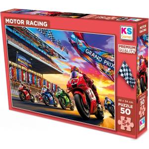 KS Games Пъзел KS Games от 50 части - Състезание с мотори (31753)