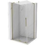 Mexen Velar L плъзгаща се душ кабина 90 x 110 см, прозрачна, златна - 871-090-110-03-50 (871-090-110-03-50)