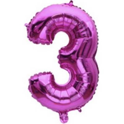 Fóliový balón čísla ružové 82 cm Čísla: 3