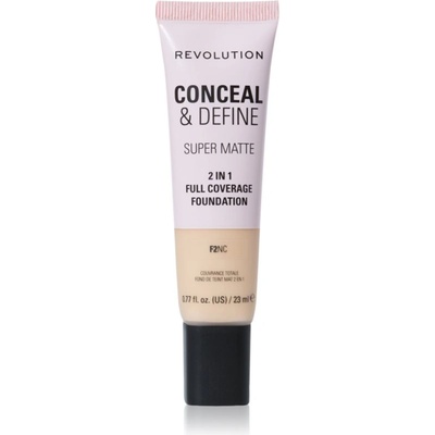 Revolution Conceal & Define матиращ фон дьо тен цвят F2NC 23ml