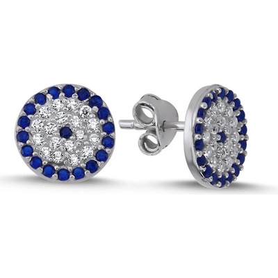 Lunica Stříbrné náušnice EVIL EYE 0849