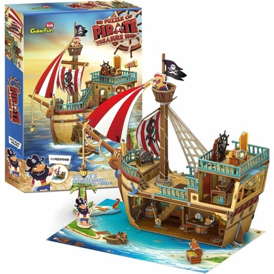 CUBICFUN 3D puzzle Pirátská loď s pokladem 157 ks