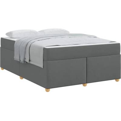 zahrada-XL 3399364 Rám postele s matrací Tmavě šedá textil