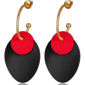 HARAHU Обеци da-27454 - Черна / Червена kp27454 (da-27454)