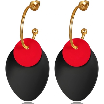 HARAHU Обеци da-27454 - Черна / Червена kp27454 (da-27454)