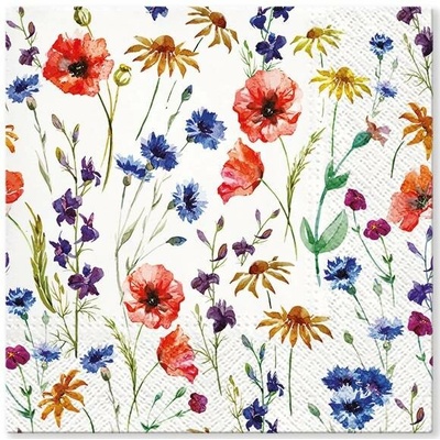 PAW Papírové ubrousky tříV Luční květy 33x33 cm 20 ks