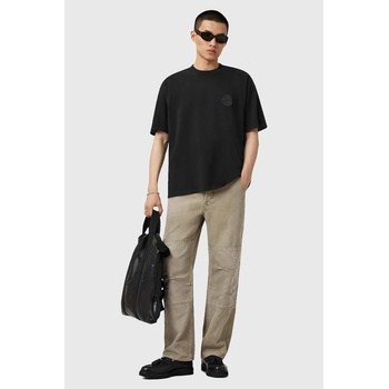 AllSaints Памучна тениска AllSaints WAVED в черно с изчистен дизайн M016JD (M016JD)