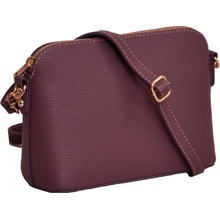 MaxFly malá kožená crossbody kabelka 5232 bordo