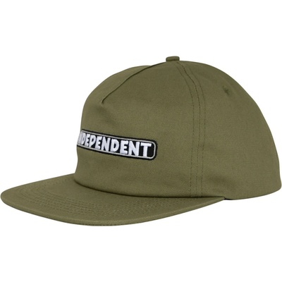 INDEPENDENT Bar Logo Snapback Unstructured Hat Army Green 162206