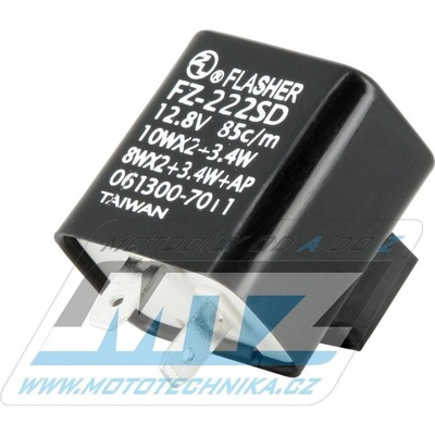 Relé blinkrů (přerušovač blinkrů) 2pólové / 12V s držákem - univerzální - Honda + Suzuki + Yamaha + Gilera + Piaggio + MBK + Vespa 2x10W+3,4W NI7686995