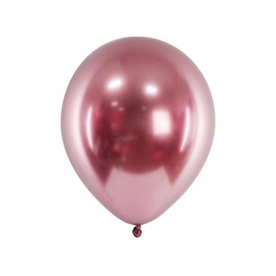 Party Deco CHB1 019R 10 Chromované balóny Glossy 27cm Ružová
