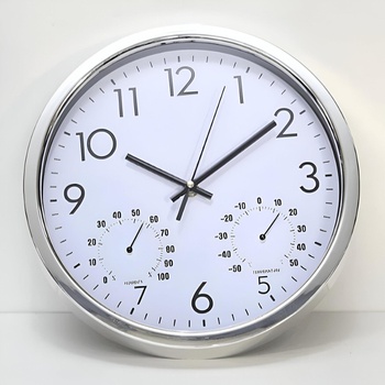 Стенен часовник Ø28 см. с хидрометър и термометър