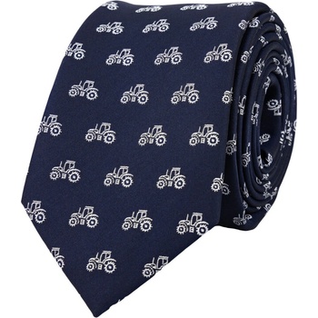 Bubibubi kravata s traktormi tmavomodrá