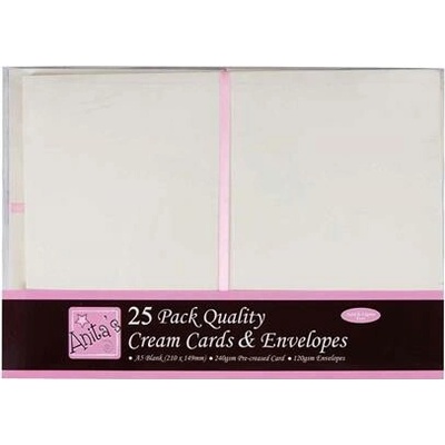 DP Craft Sada Obálky + karty ANITA'S - CREAM, 25 Ks, velikost A5