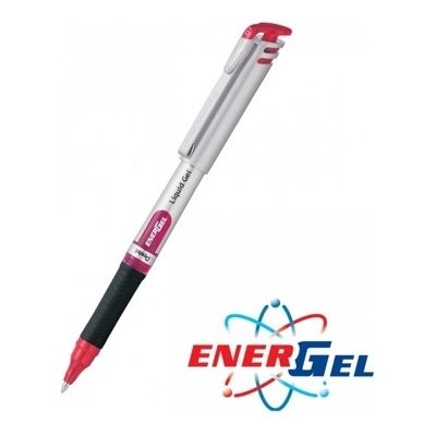 Pentel Ролер Pentel Energel BL17, червен цвят на писане, дебелина на линията 0.7 mm, гел, сребрист, цената е за 1бр. (продава се в опаковка от 12бр. ) (OK26797)