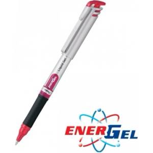 Pentel Ролер Pentel Energel BL17, червен цвят на писане, дебелина на линията 0.7 mm, гел, сребрист, цената е за 1бр. (продава се в опаковка от 12бр. ) (OK26797)