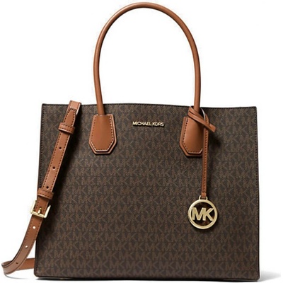 Michael Kors Mercer large logo satchel kabelka brown acorn hnědá