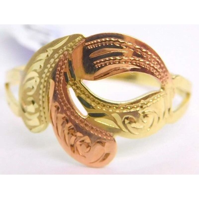 Klenoty Budín Dámský zlatý prsten ze žlutého a růžového zlata 02001