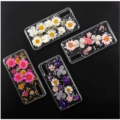 4smarts Soft Cover Glamour Bouquet - силиконов (TPU) калъф с цветя за Huawei P20 (бял)