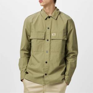 Calvin Klein Jeans Риза с дълъг ръкав Calvin Klein Jeans Men's Cargo Cotton Long Sleeve Relaxed Fit Overshirt - Nordic Dust