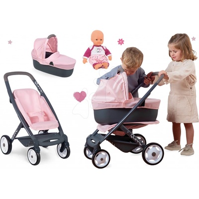 Smoby Powder Pink 3in1 Maxi Cosi & Quinny s bábikou