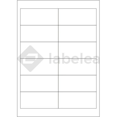 Labelea Samolepiace etikety 97x42,4 mm biele papierové, na hárku A4, pre laserovú a atramentovú tlač, Farba etikiet Biela, Počet hárkov v balení 100 EPY097042W012S