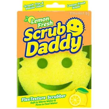 Scrub Daddy & Scrub Mammy Scrub daddyдомакинска гъба, Топла и Студена вода, Лимон, 1 брой (3706)