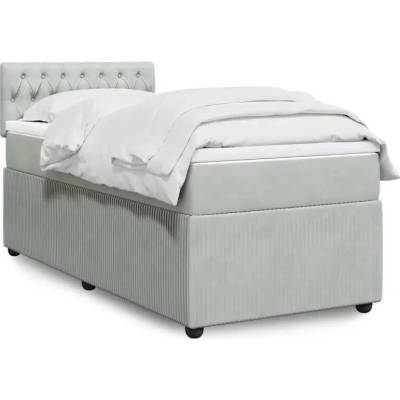 vidaXL 11461.3287620 Boxspring postel s matrací světle šedá samet