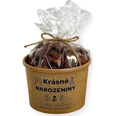 Nutworld Mandle Uzené v celofánku a Eko kelímku K narozeninám 180 g