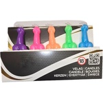  Декоративни еротични свещи, пенис форма, 5 броя - Penis Candles Colors (D-242388)