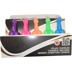  Декоративни еротични свещи, пенис форма, 5 броя - Penis Candles Colors (D-242388)
