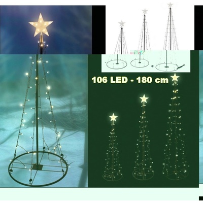 LED svetelný strom s Hviezdou 106 LED -180 cm LE-059W-8