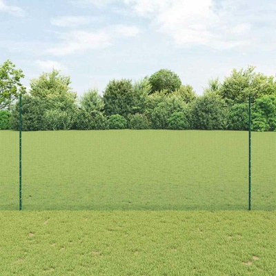 vidaXL Svařovaná drátěná plotovina s tyčkami 25 x 1,6 m Zelená