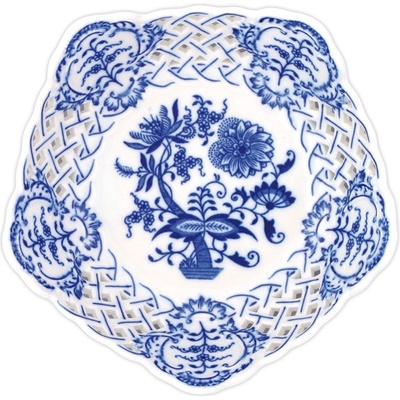 Cibulák Dubí miska pětihranná prolamovaná cibulový porcelán 10159 19 cm