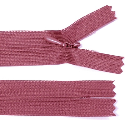 Spirálový zip no.3 skrytý nerozepínací 20cm - více barev color: 578 vínová
