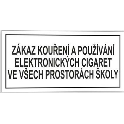 Traiva s.r.o Zákaz kouření a používání elektronických cigaret v prostorách školy Verze: Plast 148 x 75 mm tl. 0.5 mm - Kód: 14829