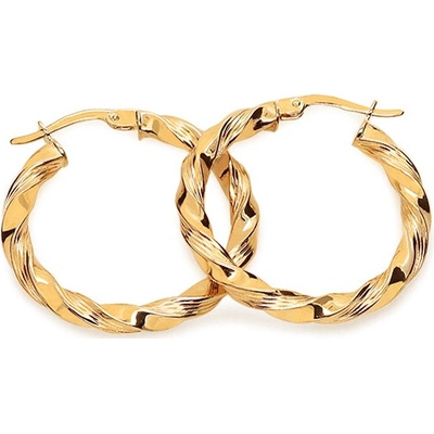 iZlato Forever Zlaté náušnice točené kruhy 2,5 cm, 14K IZ23668