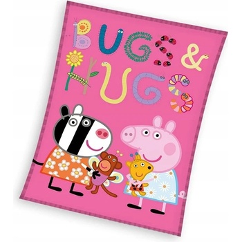 Carbotex Dětská deka Prasátko Pepina a Zoe s Plyšáky